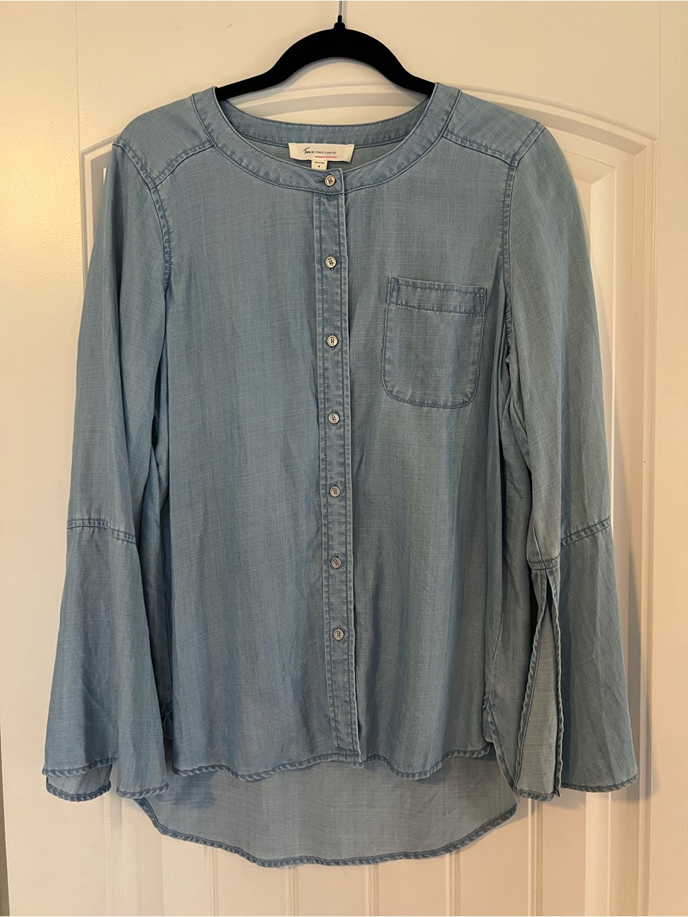 Two by Vince Camuto Light Blue Chambray Button down Women's Top